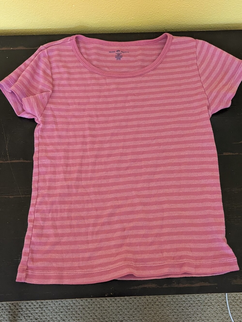 Brandy Melville Pink Striped Short Sleeve Tee